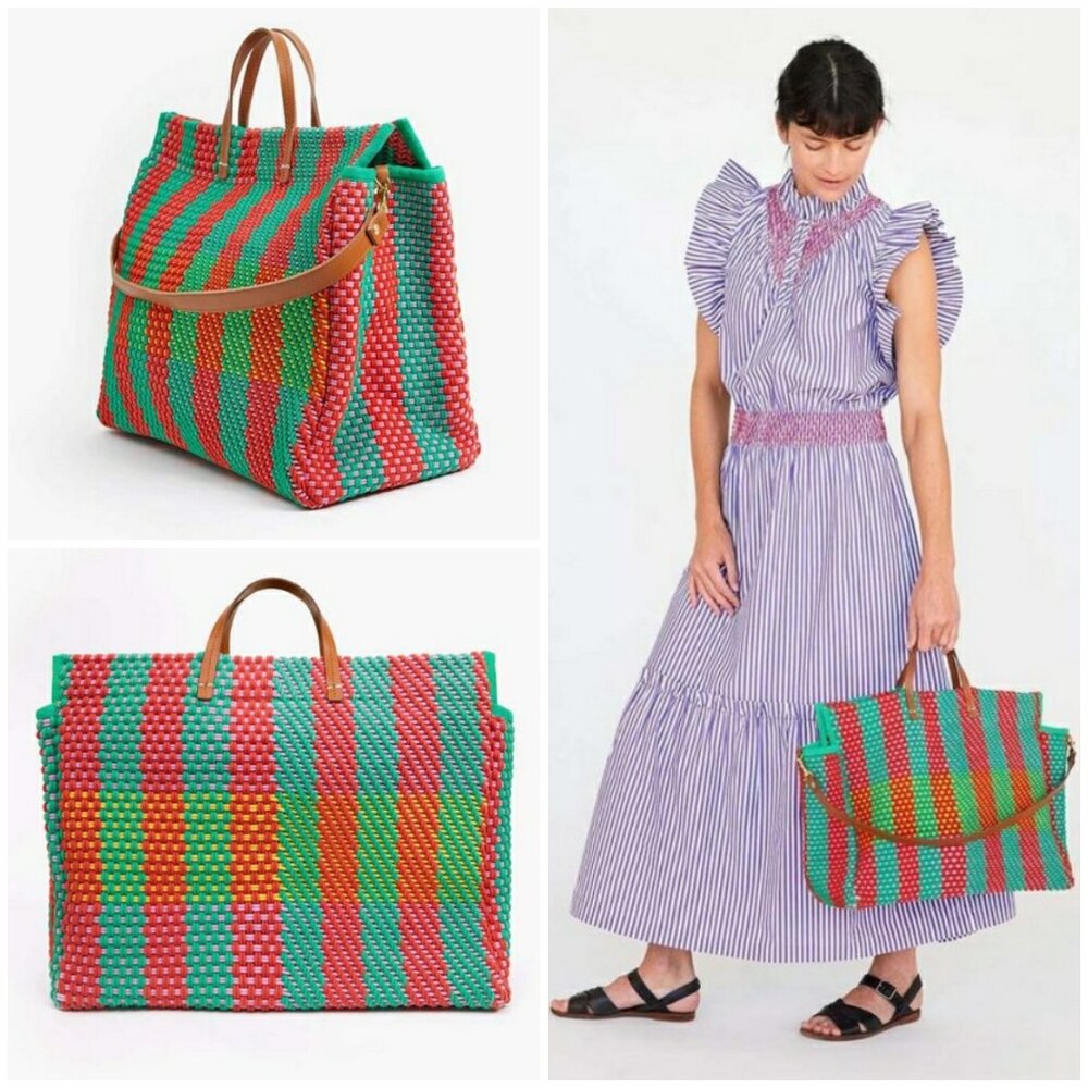 💕CLARE V💕 Summer Simple Tote ~ Multi Condessa Plaid NWOT